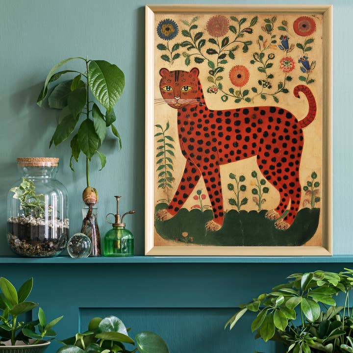 Ink & Drop - Wholesale Art Print - Folk Art Style Leopard Print1