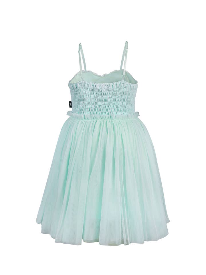 SHIMMER TULLE DRESS IN MINT for wholesale on Faire4