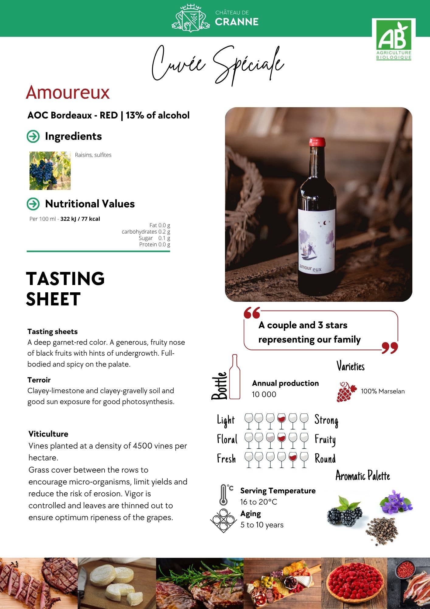 Château de Cranne - Vente Vin rouge - Vin Rouge Bio "AmourEux" 20223