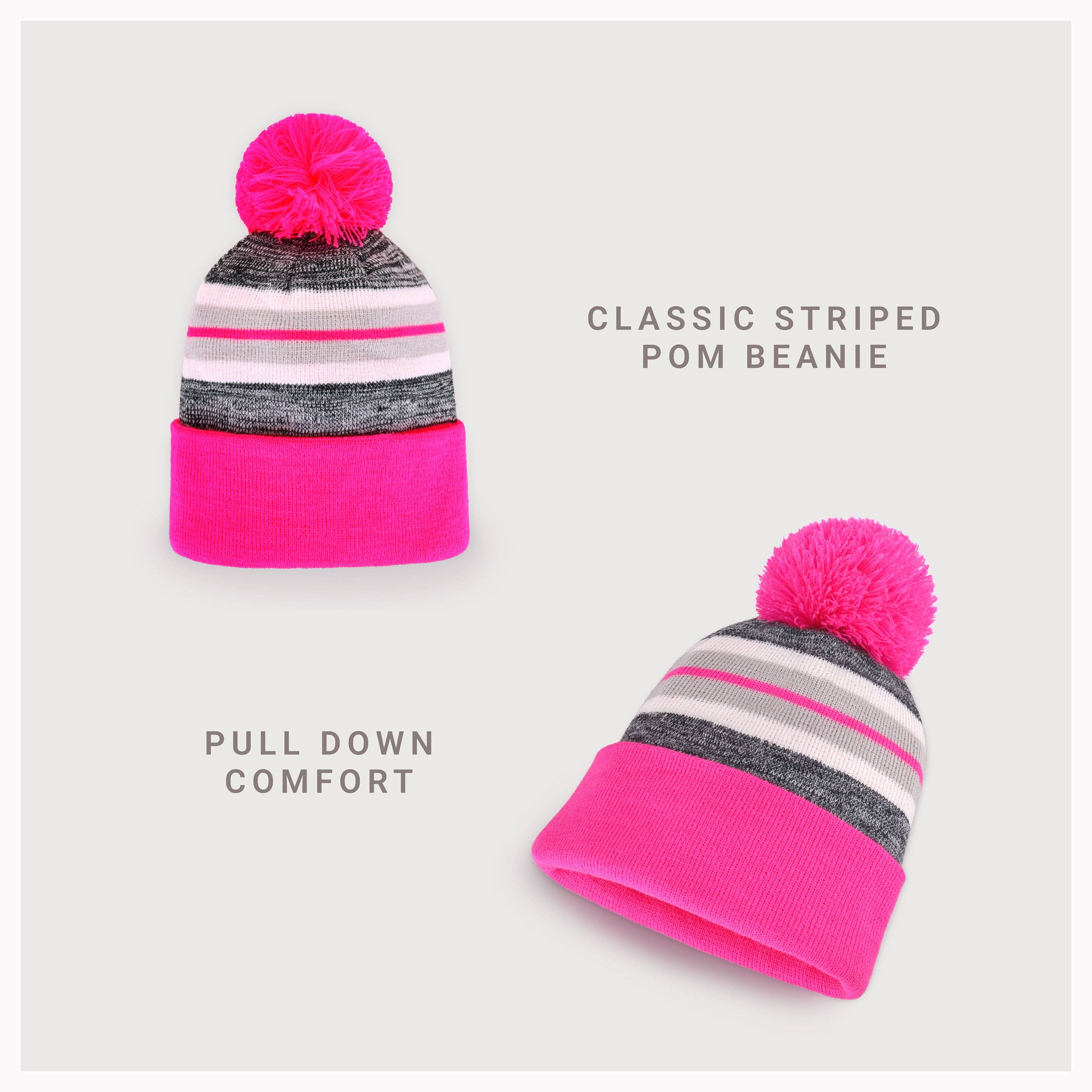 ChoKoLids - Vendita all'ingrosso Berretto - Donna - Berretto sportivo con pompon a righe CHOK.LIDS19