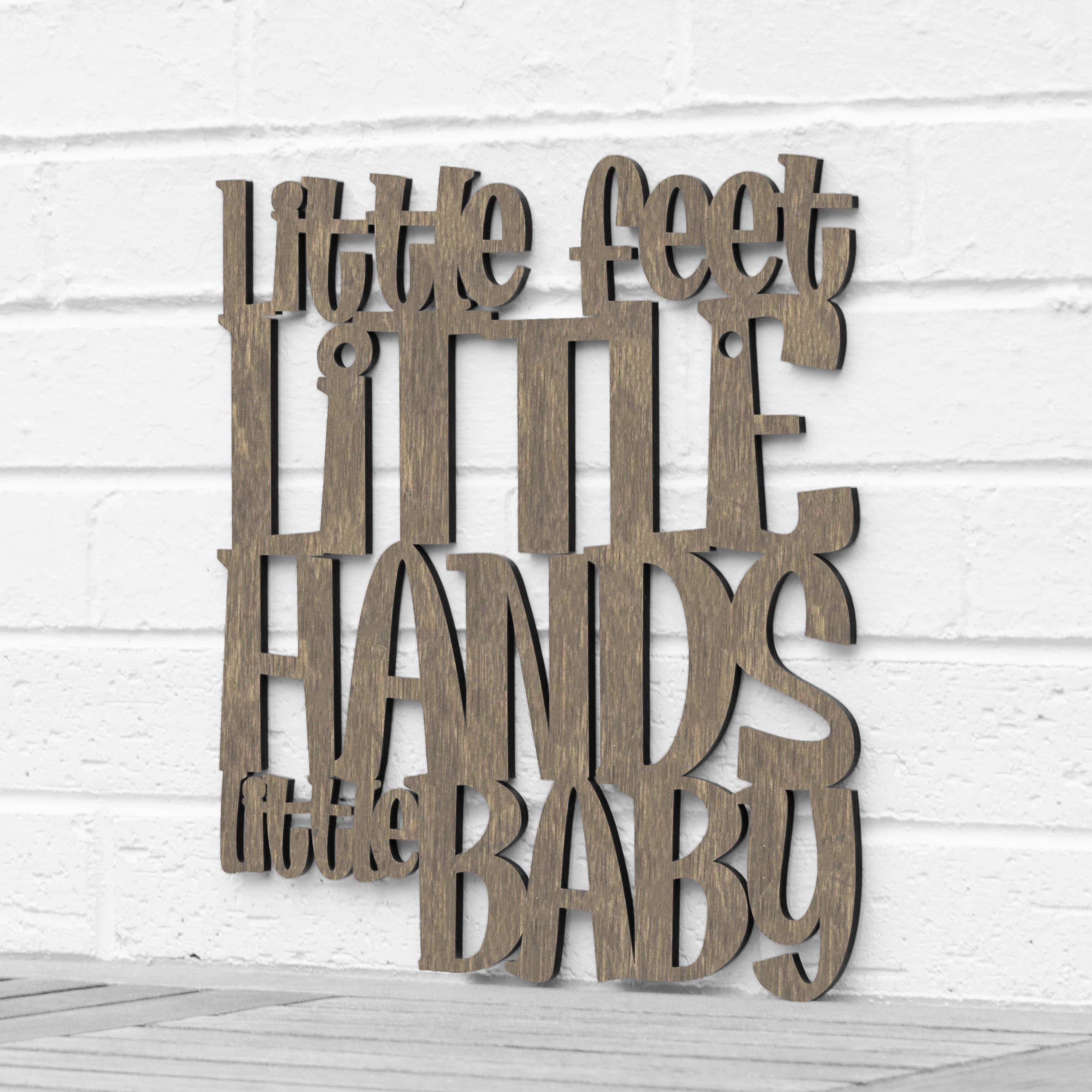 Spunky Fluff - Wholesale Wall Decor - Kids & Baby - Little Feet Little Hands Little Baby, Wood Nursery Decor14