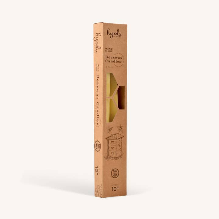 Yellow Beeswax Candles - 10 inch - 4 Pack for wholesale by Hyoola Candles