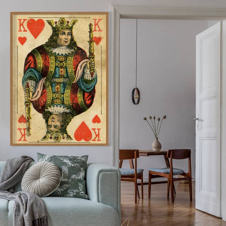 Ink & Drop - Wholesale Art Print - Vintage Playing Card Print - King of Hearts