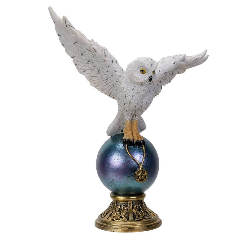 Pacific Trading – Estatueta decorativa por atacado – Coruja-das-neves no Orbe2