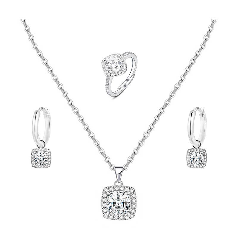 AMORINO SRL – wholesale Smycken – FÄRGAD KVADRATISK ZIRKONSET - MY25496B472/B471/B4700