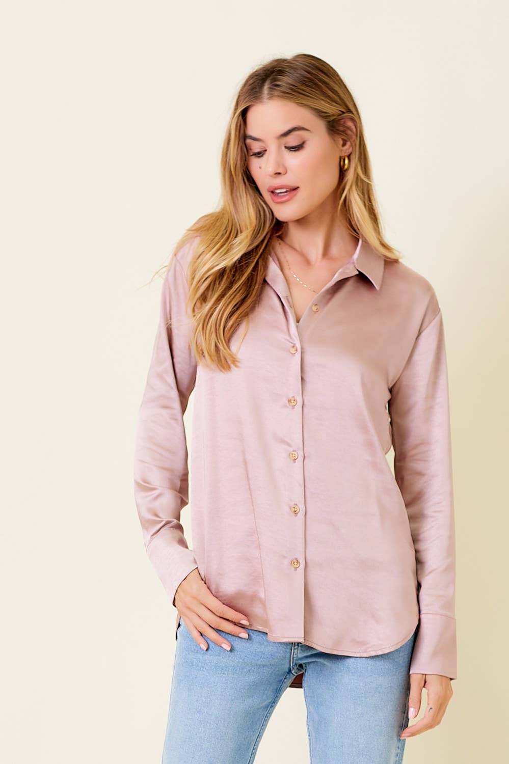 Mystree - Vente Chemise à col boutonné – femme - 20478 Chemise soyeuse14