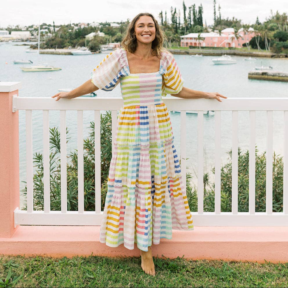 Sunshine Tienda - Wholesale Dress - Women's - Colorful Stripe Tula Dress0