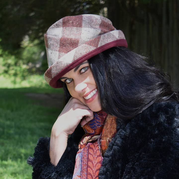 Dupatta Designs - Wholesale Cloche Hat - Women's - Eddison Checkered Hat13