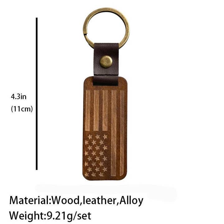 Mio Queena - Wholesale Keychain - Unisex - Leather Wood Pendant Keychain Gift For Dad Mom Friends