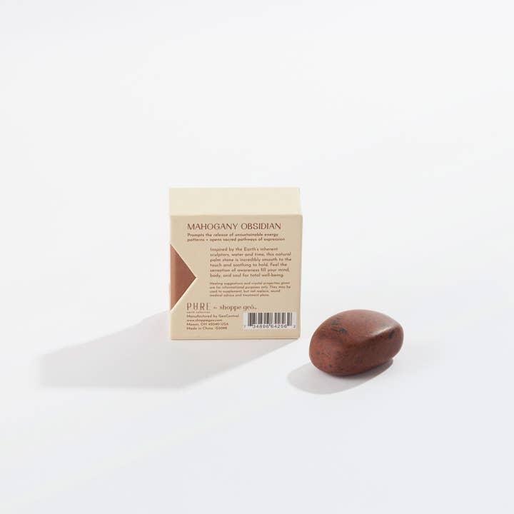 GeoCentral - Wholesale Spiritual Stone/Crystal - Palm Stone: Mahogany Obsidian - Plastic Free Packaging!4