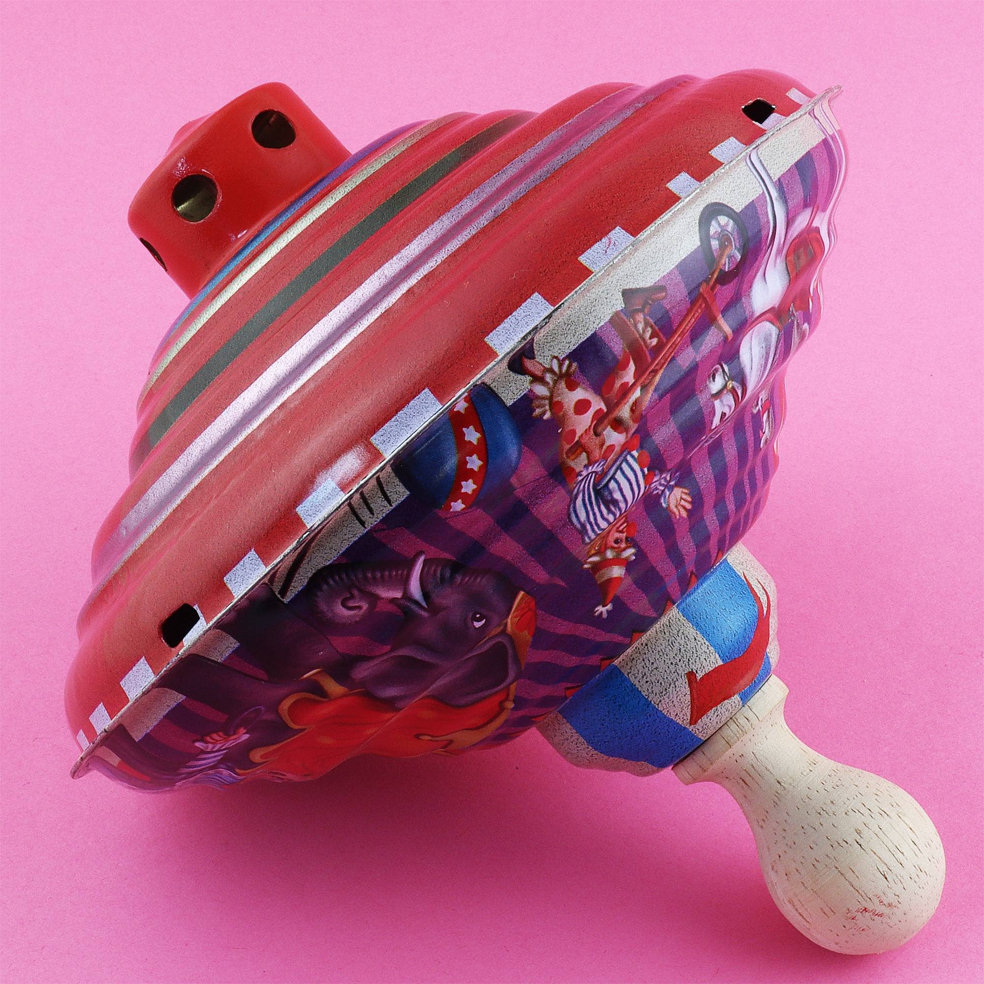Tribal Trade GmbH – wholesale Decorative figurine – Tin toy gyro hum gyro pump gyro large red7