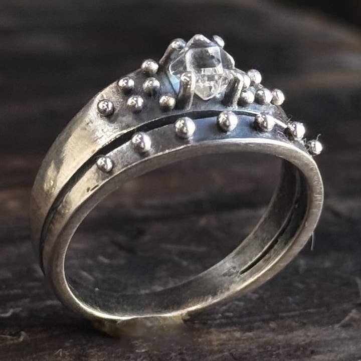 The Queen's Ring // Herkimer Diamond Quartz for wholesale by Acid Queen Jewelry