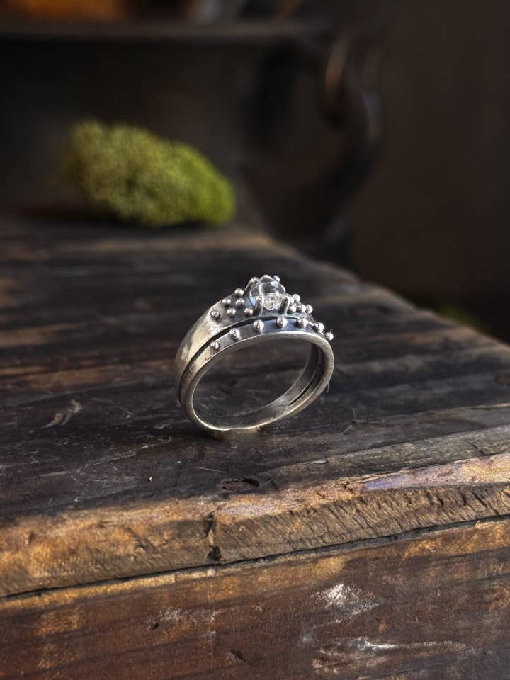 The Queen's Ring // Herkimer Diamond Quartz for wholesale by Acid Queen Jewelry