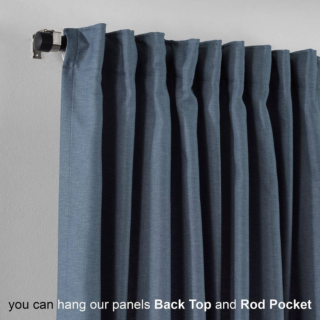 Bes Home Design - Vente Rideaux - Rideau décoratif personnalisé en faux lin de 100 po de large et extra long37