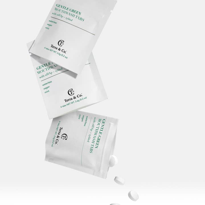 Terra & Co. - Wholesale Mouthwash - Gentle Green Mouthwash Tablets 5 Sachet Bundle