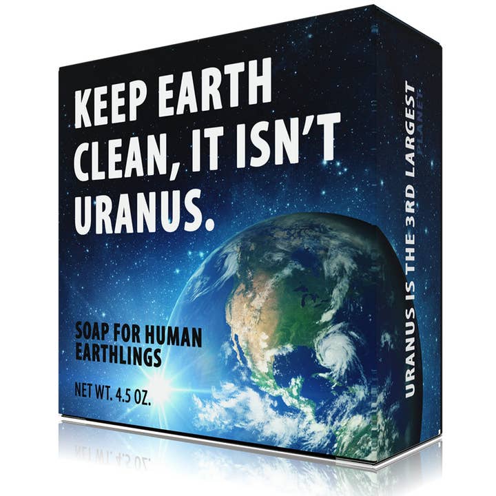 Totally Cheesy - Wholesale Bar Soap - Keep Earth Clean It Isn't Uranus Soap | Stocking Stuffer6