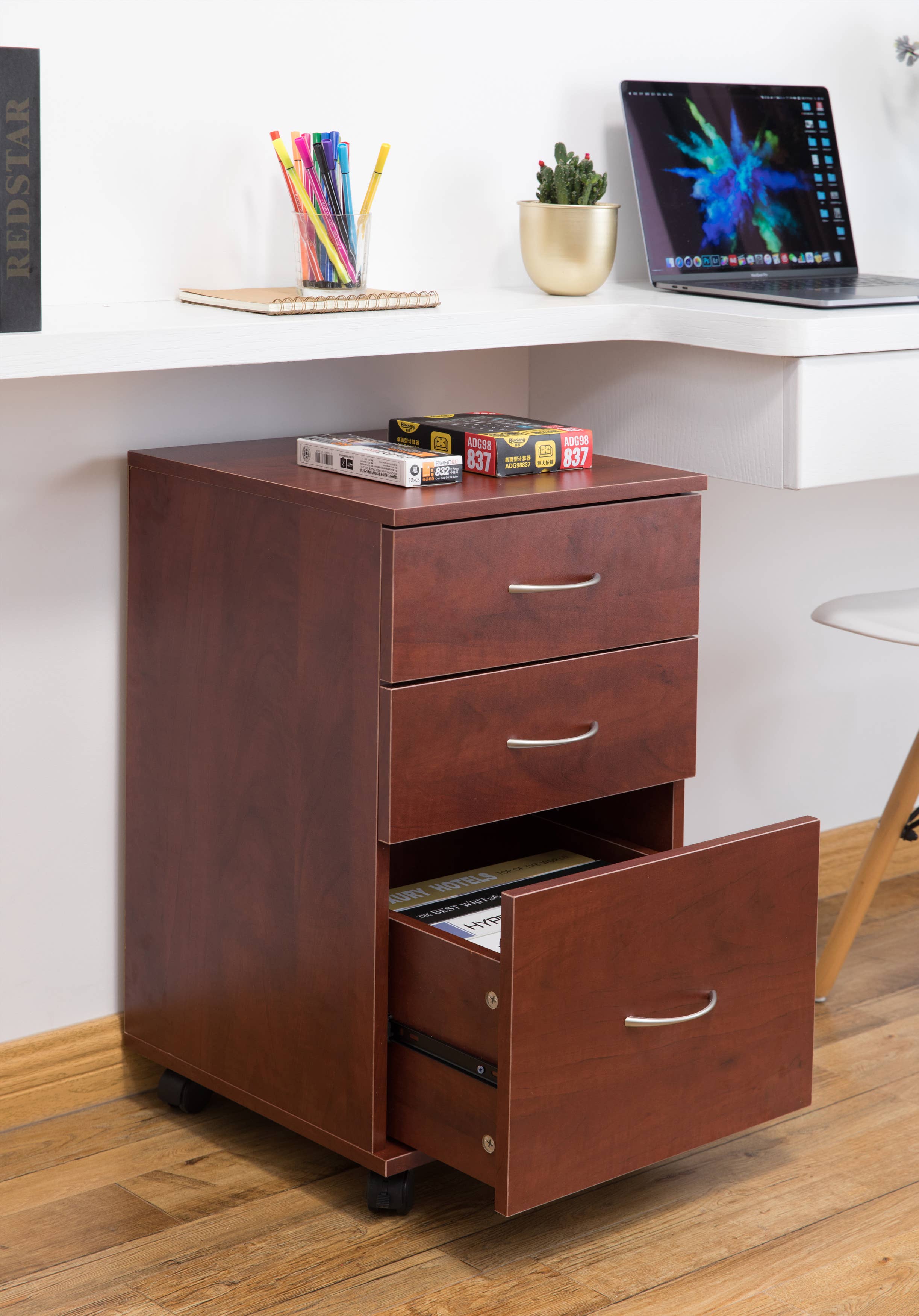 Quickway Imports - Venta al por mayor Armario - Archivador de oficina con 3 cajones con ruedas8