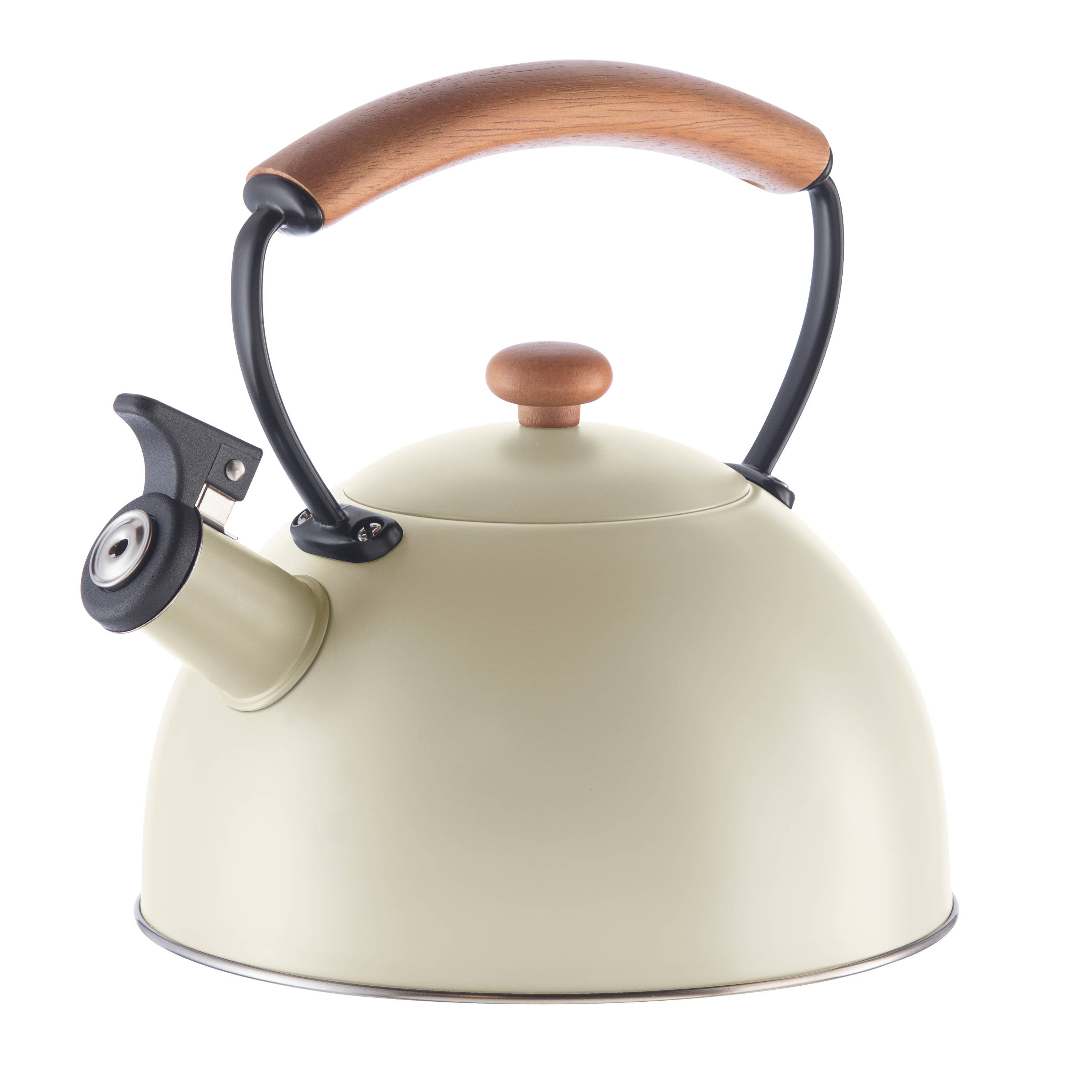 Oggi - Wholesale Kettle - Stovetop Kettle - Steel, Wood Handle, Whistle (1.9lt, 64oz)0