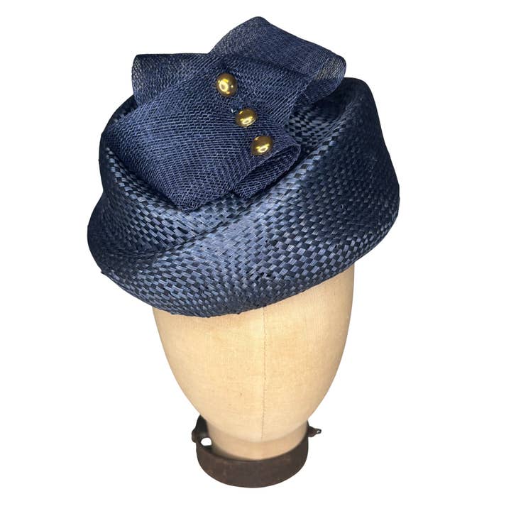 Marinblå Elegant Pillbox för wholesale av Kathy Jeanne Millinery