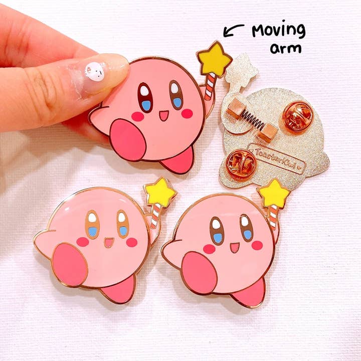 Kirby Bobble Enamel Pin for wholesale by ToasterKiwi