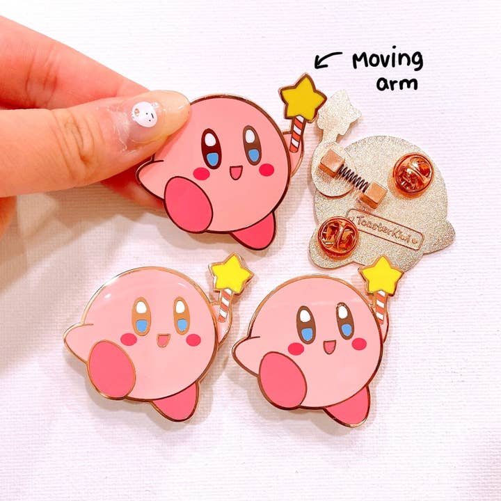 ToasterKiwi - Wholesale Lapel Pin/Button - Kirby Bobble Enamel Pin