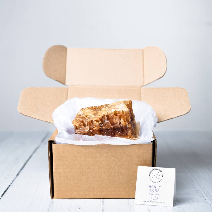 Pure Heather Honeycomb for wholesale by Edinburgh Honey Co