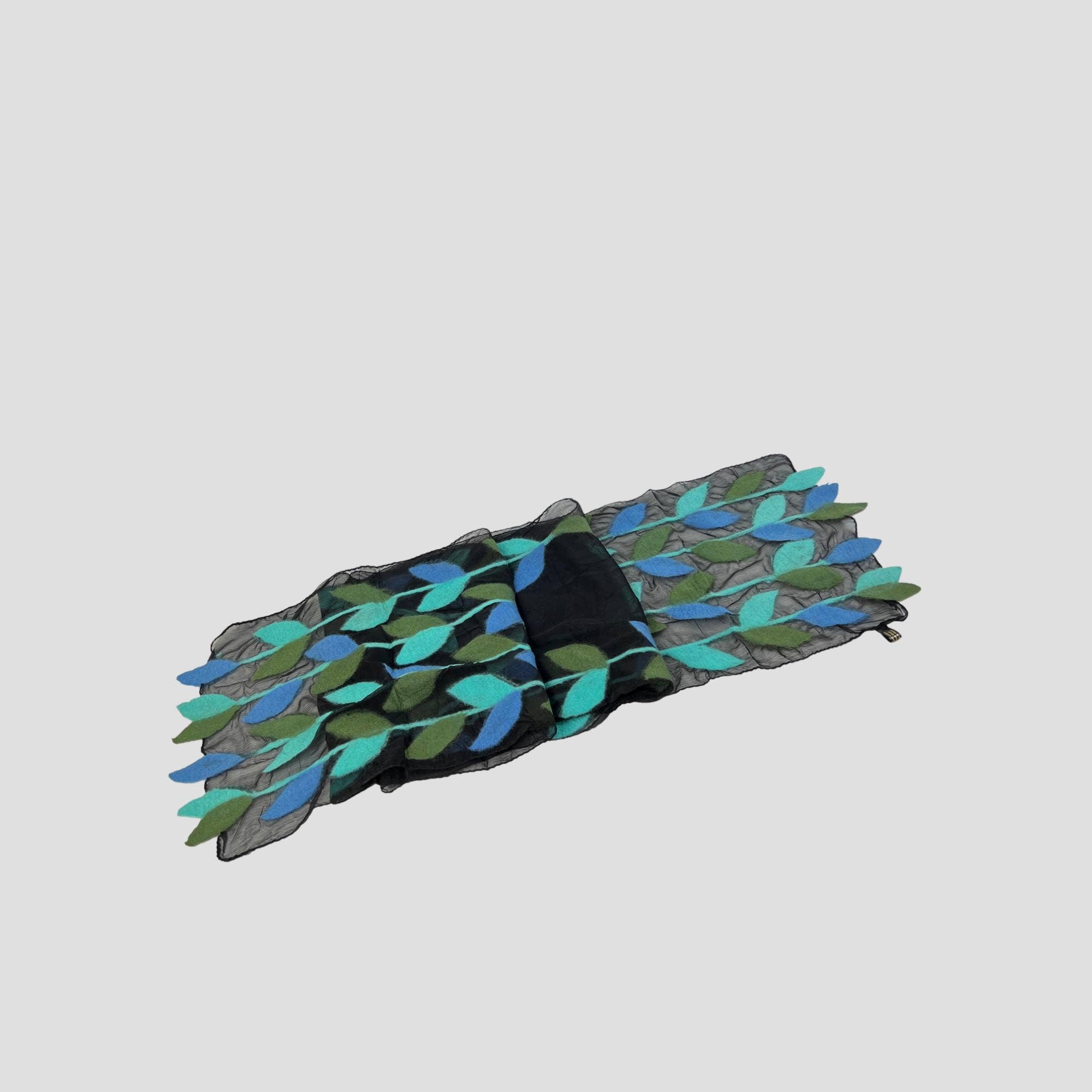 Feltiful - Wholesale Scarf - Women's - Variant Color Leaf Merino Wool Handmade Felt Scarf8