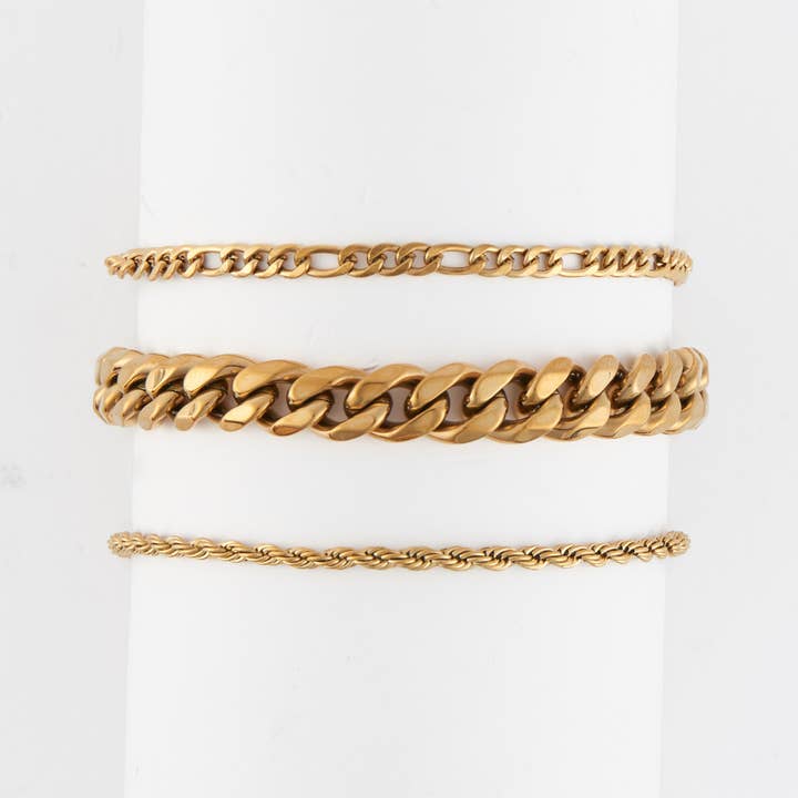 Elsie & Zoey – Großhandel Glieder- & Kettenarmband – Wasserdichte Armbänder Narelle Figaro Kettentrio-Set4