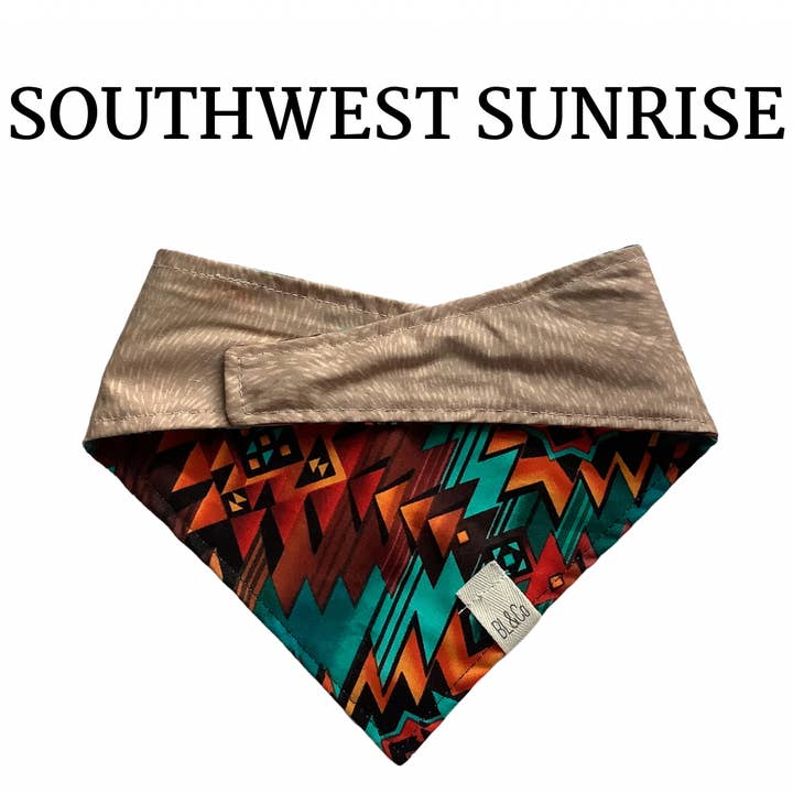 Bandana reversibile ispirata al sud-ovest con laccetto per la vendita all'ingrosso da parte di Bearded Ladies & Co