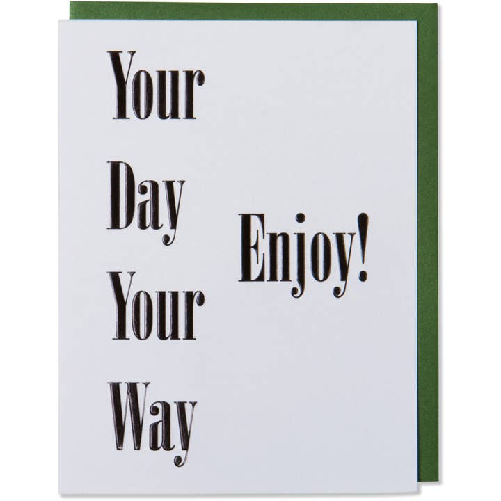 WowWordZ - Wholesale Birthday Card - Birthday Card, Celebration, Your Day Your Way, Black Foil