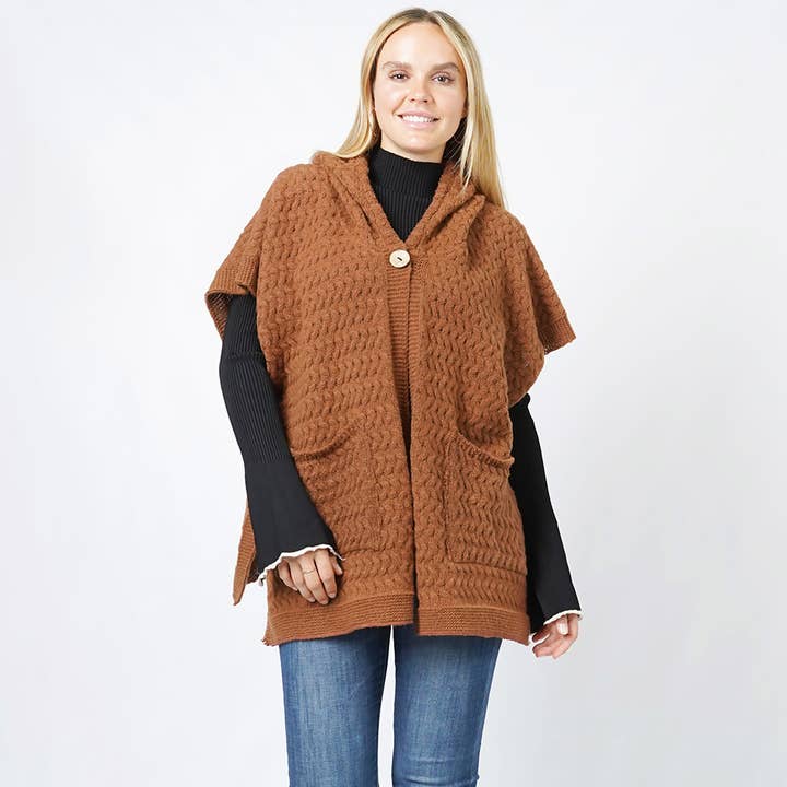 Sensibling Corp. - Wholesale Outerwear Vest - Women's - Textured Hoody Knit Vest1