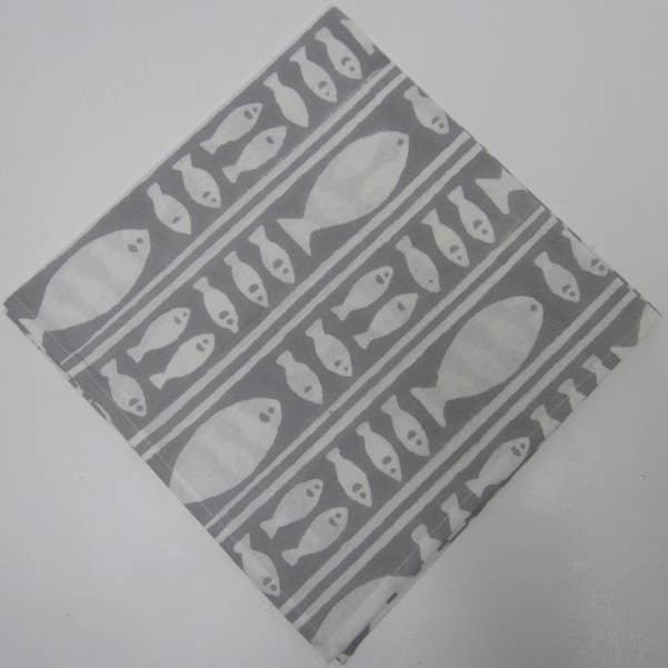 natural habitat - Wholesale Dinner & Cloth Napkin - Napkins Striped Fish Grey