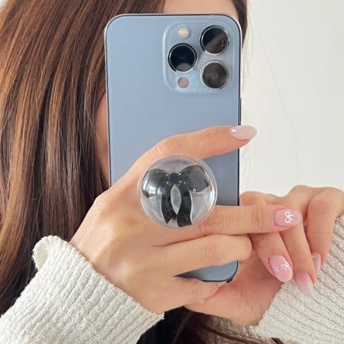 MOND HAUS - Wholesale Phone grip - Aiko Phone Grip | Clear Acrylic Resin Half-dome Ribbon Charm5