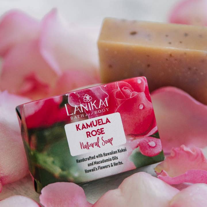 Kamuela Rose Natural Soap 4 oz for wholesale by Lanikai Bath and Body