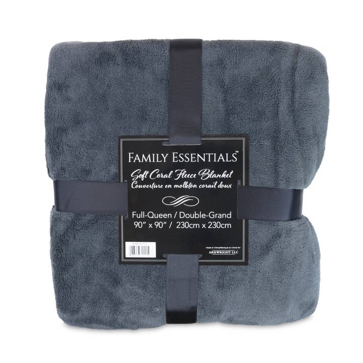 Arkwright Home - Wholesale Bedding Blanket - Family Essentials Coral Fleece Blanket - Bed Size Options