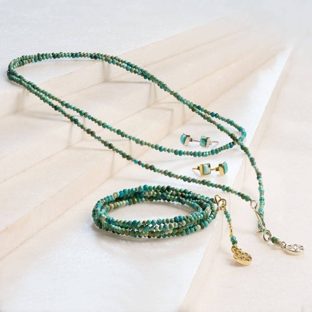 URBAN-EQUESTRIAN – Großhandel Kette mit Anhänger/Charm – Andenken Türkis Hufeisen Halskette - Gold4