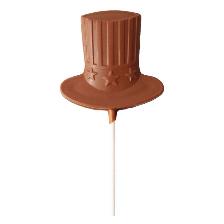 Chocolate Uncle Sam Pop for wholesale by Vermont Nut Free Chocolates
