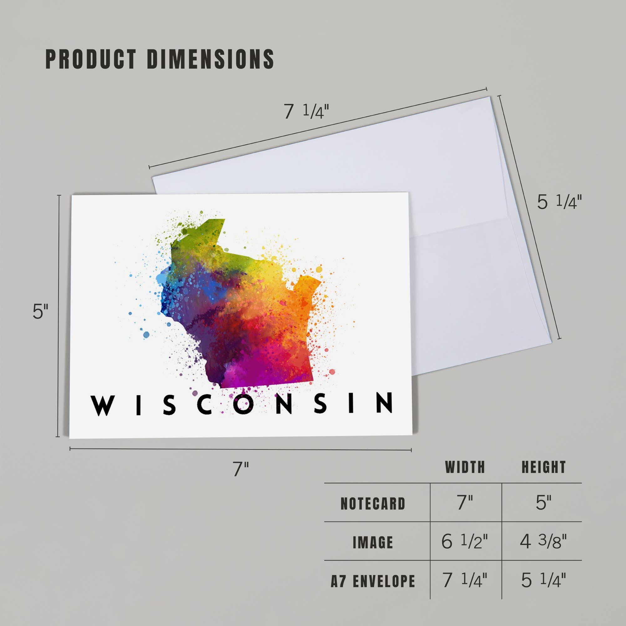 Lantern Press - Wholesale Everyday Greeting Card - GREETING CARD Wisconsin State Watercolor4
