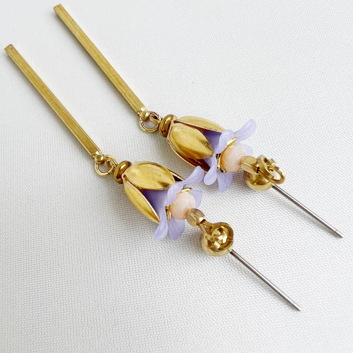 Bou Cou – wholesale Dangle earrings – Lilac Flower1
