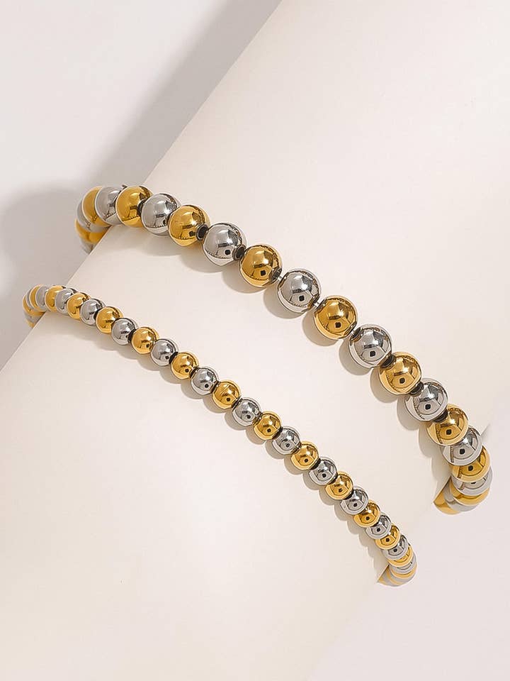 Bracciale Perlisse in Oro 18K Bicolore con Perline Antiossidante per la vendita all'ingrosso da parte di Flânerie by MAIQ