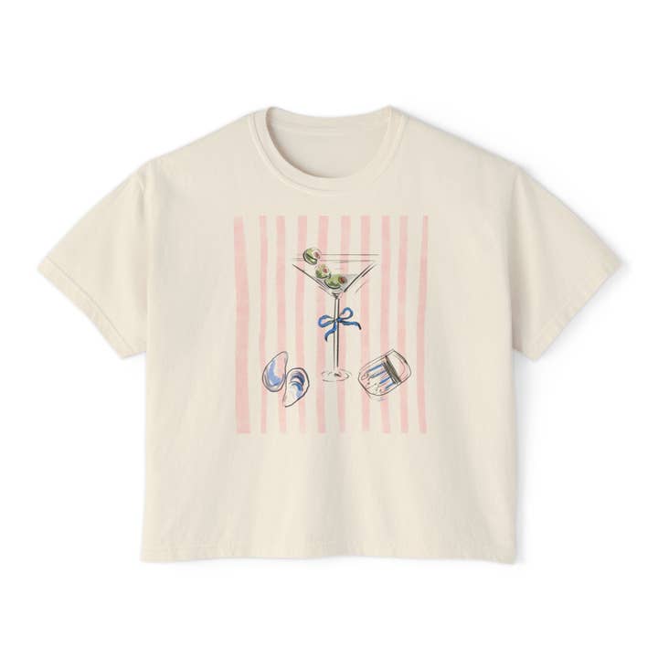 EXTRA DIRTY MARTINI - Boxy Tee for wholesale by Rebecca Illustrated