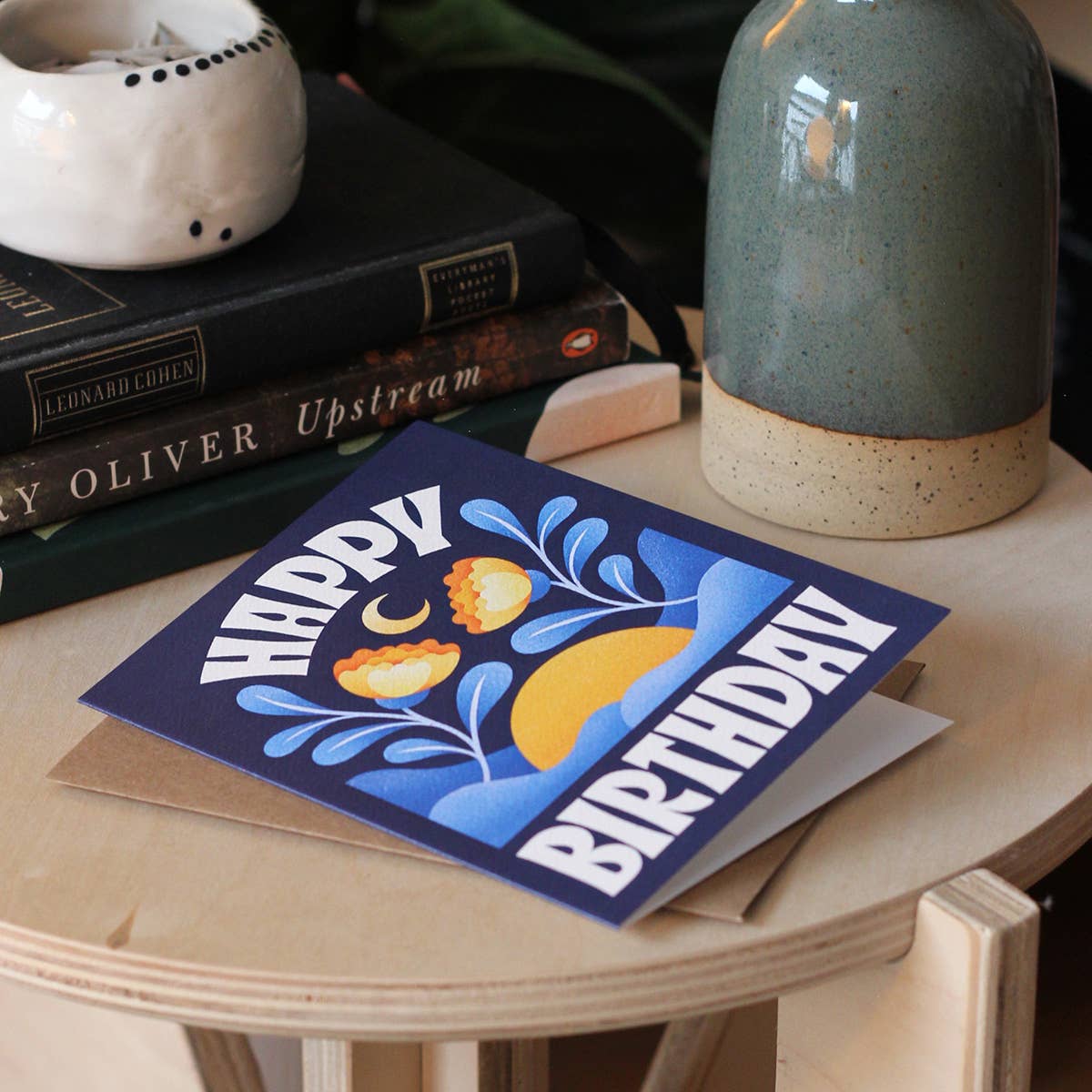 Julie Solvstrom Illustration - Wholesale Birthday Card - Happy Birthday Greeting Card | Blue Moon Card | Sunrise2