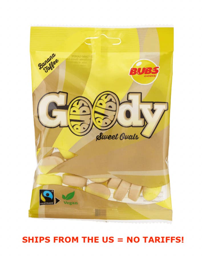 HELLO CANDY LLC - Wholesale Gummy - BUBS - Banaan & Toffee Ovals 90g, 12 zakken