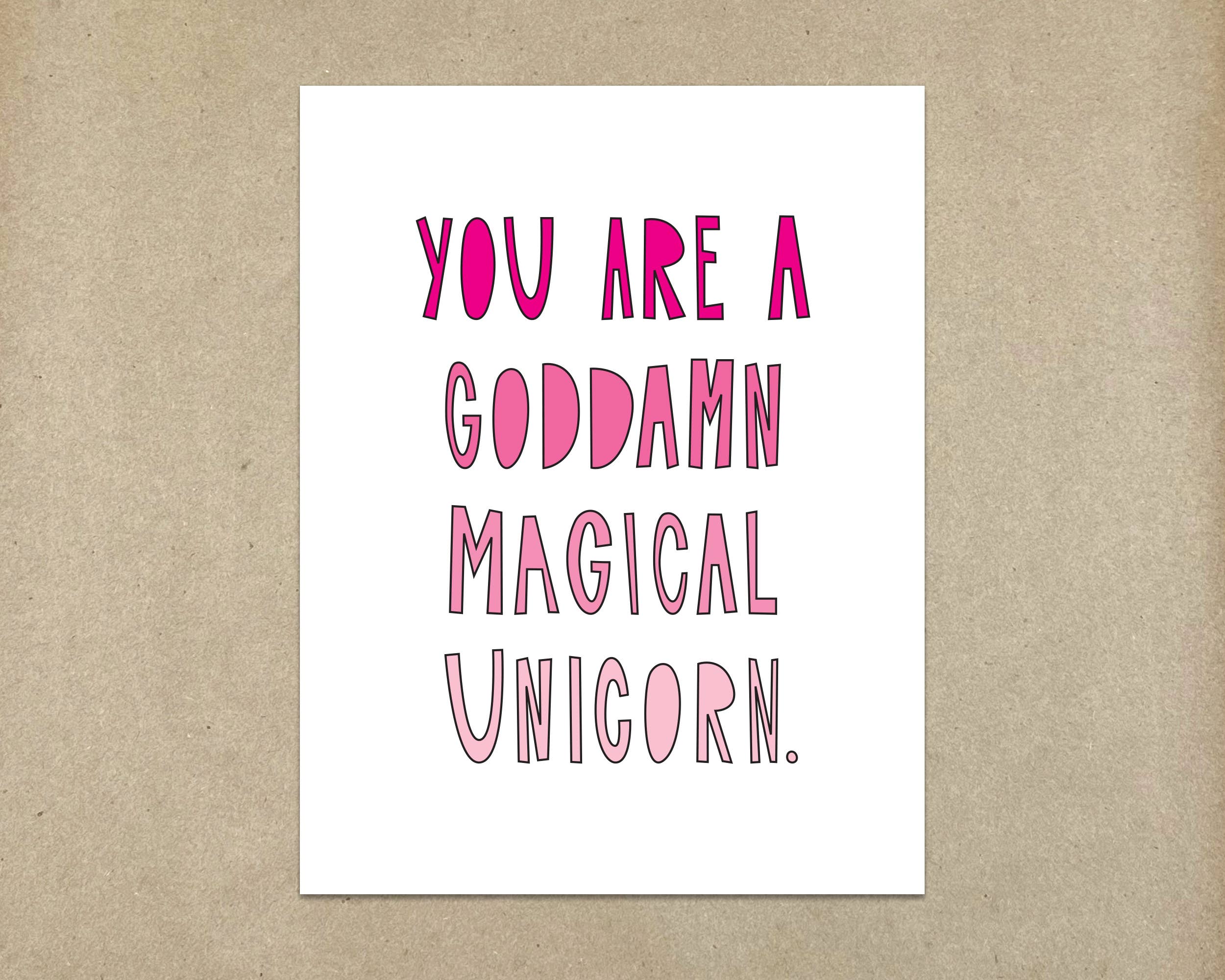 Near Modern Disaster – Großhandel Liebeskarte – 222 - Verdammtes Einhorn - A2 Karte1