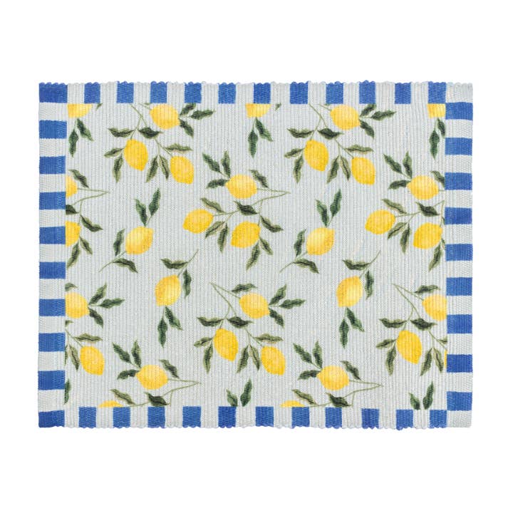 Lemons Set of 4 Indoor/Outdoor Placemats Blue for wholesale on Faire