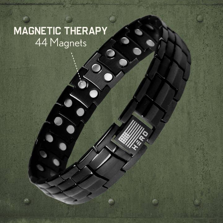 The Hero Company - Wholesale Link & Chain Bracelet - The Hero Company- Sherman Tank Track Titanium Magnetic Bracelet : Helps Pair Veterans With A Service Dog Or Shelter Dog- Faire