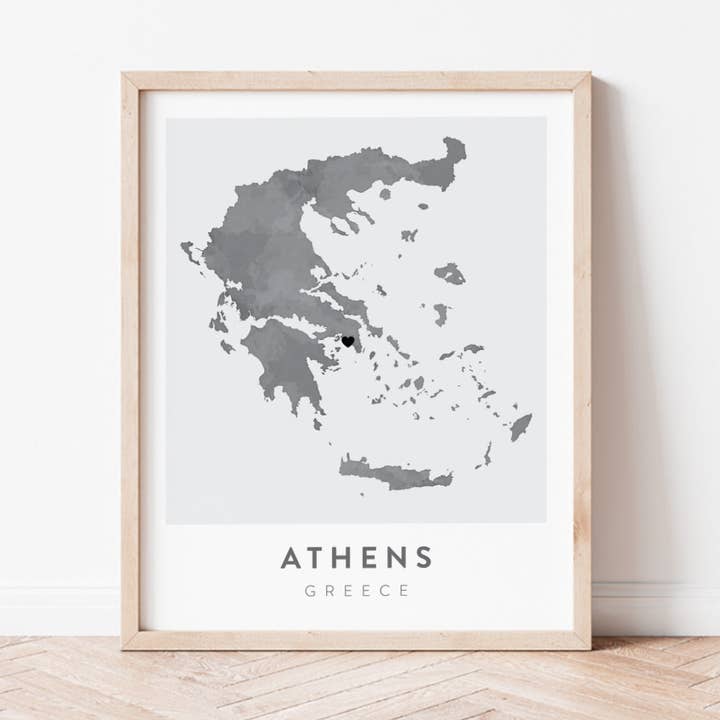 Athens, Greece Plan pour la vente par Backstory Map Co.