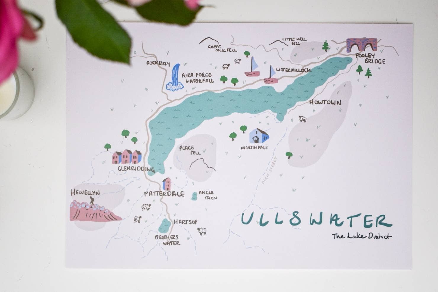Mads Illustration – wholesale Map – Ullswater, The Lake District, illustrated map4