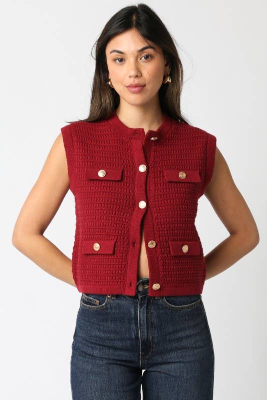 Olivaceous - Wholesale Knit Top - Women's - Selena Button Knit Top14