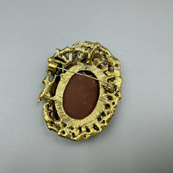 Multi Baroque Cameo Rhinestone Brooch PA5171 for wholesale on Faire7